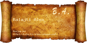 Balajti Alex névjegykártya