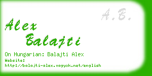 alex balajti business card